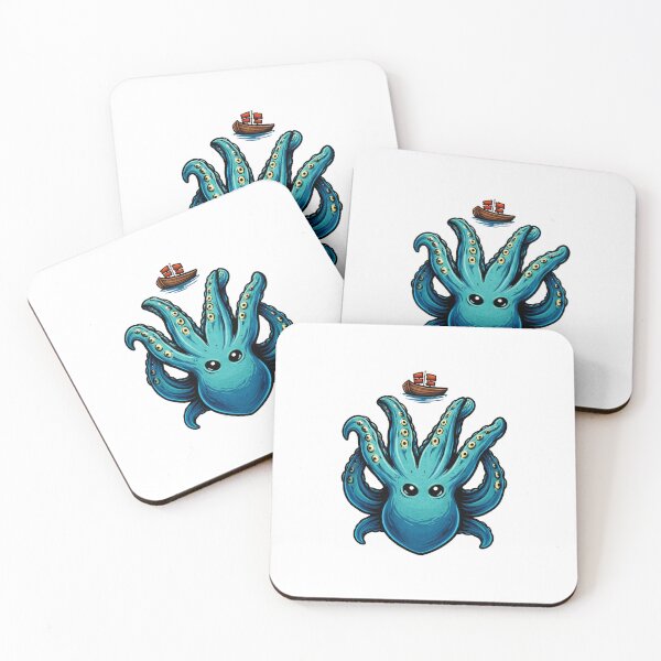 Item preview, Cute Kraken Sticker – Ocean Monster with Tiny Ship Design designed and sold by CanSparkleArt.