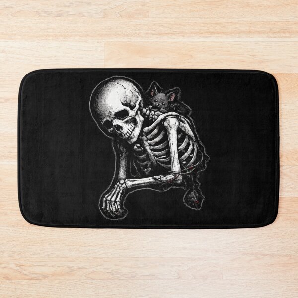 Item preview, Tired Skeleton with Bat & Wilted Rose – Dark Gothic Burnout Aesthetic Sticker designed and sold by CutePearlStudio.