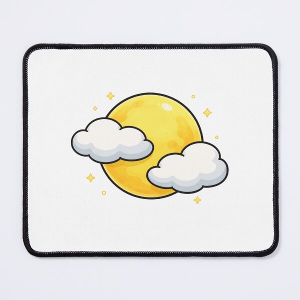 Item preview, Dreamy Moon Sticker – Night Sky with Clouds and Stars Design designed and sold by CanSparkleArt.