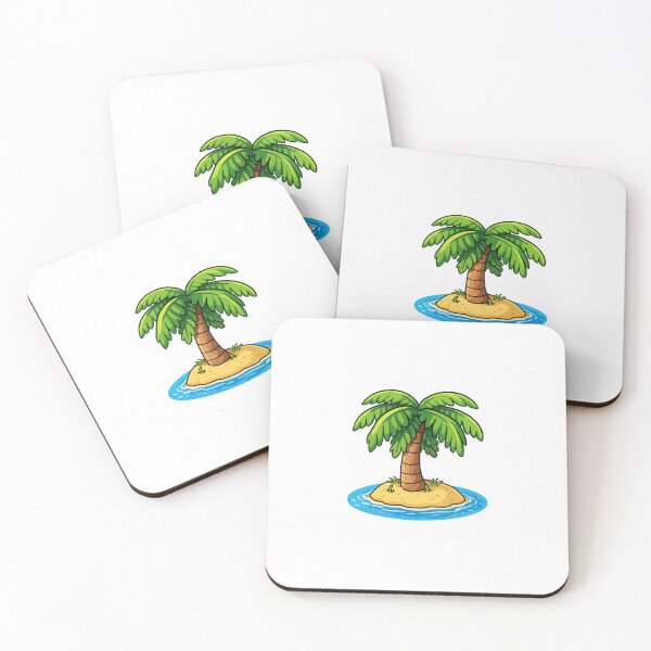 Item preview, Tropical Island Sticker – Cute Palm Tree Beach Design designed and sold by CanSparkleArt.