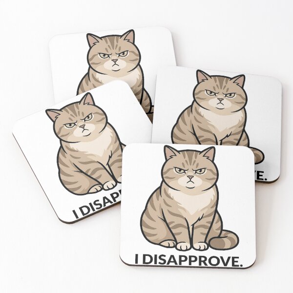 Item preview, I Disapprove Minimalist Cold Cat designed and sold by DetalleXL.