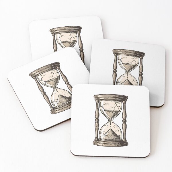 Item preview, A close-up of a vintage hourglass with sand flowing from the top bulb to the bottom on a rustic wooden table. designed and sold by VerizalShop.