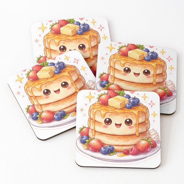 Item preview, Cute Kawaii Pancakes with Berries Sticker designed and sold by Super beautiful art.