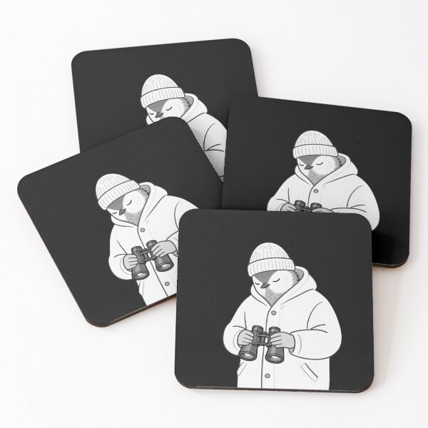 Item preview, Minimalist Birder with Binoculars, Cozy Birdwatching Illustration designed and sold by TheBathhouse.