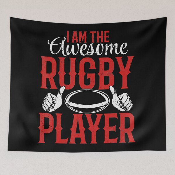 Item preview, I Am The Awesome Rugby Player Bold Sport Quote designed and sold by GabrieSketcham.