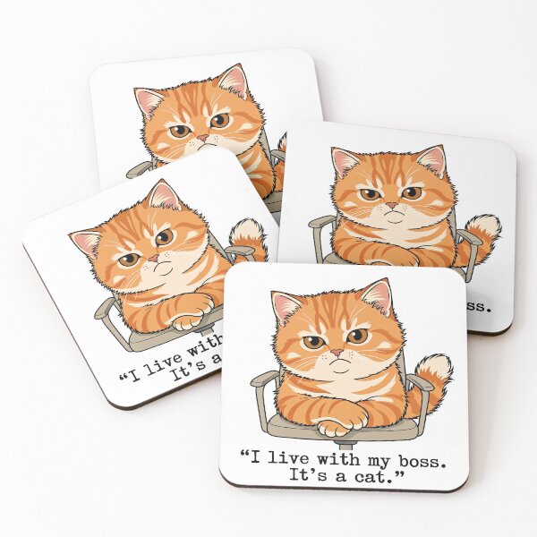 Item preview, I Live With My Boss It's a Cat Meme  designed and sold by DetalleXL.