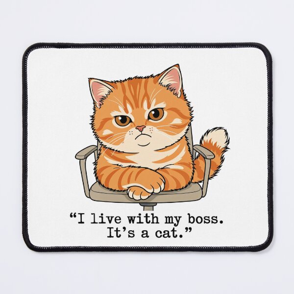 Item preview, I Live With My Boss It's a Cat Meme designed and sold by DetalleXL.