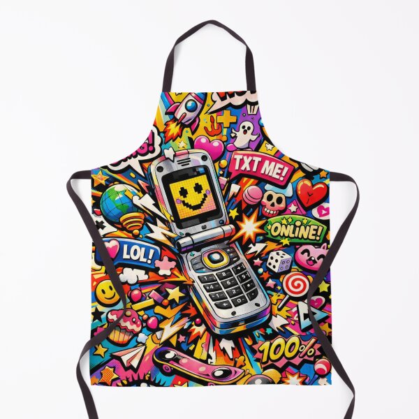 Item preview, Retro flip phone exploding with icons designed and sold by AndreBarnard.
