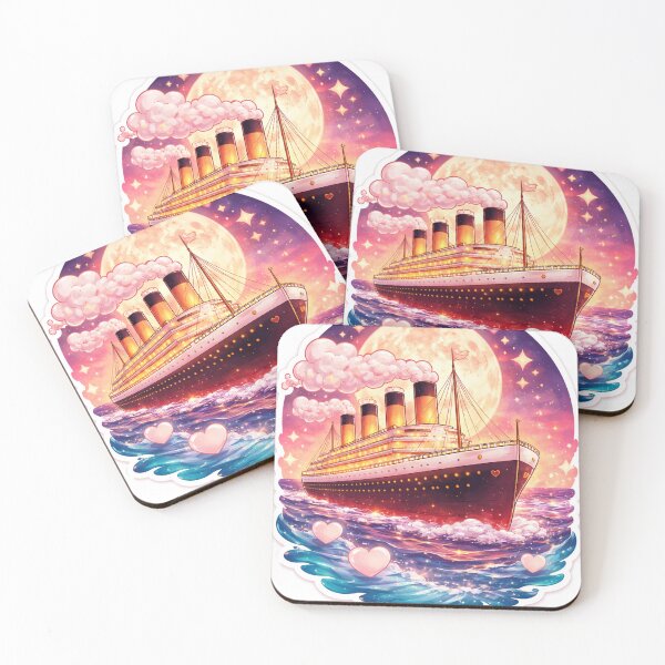 Item preview, Dreamy Cruise Ship Pink Sunset Art designed and sold by Super beautiful art.