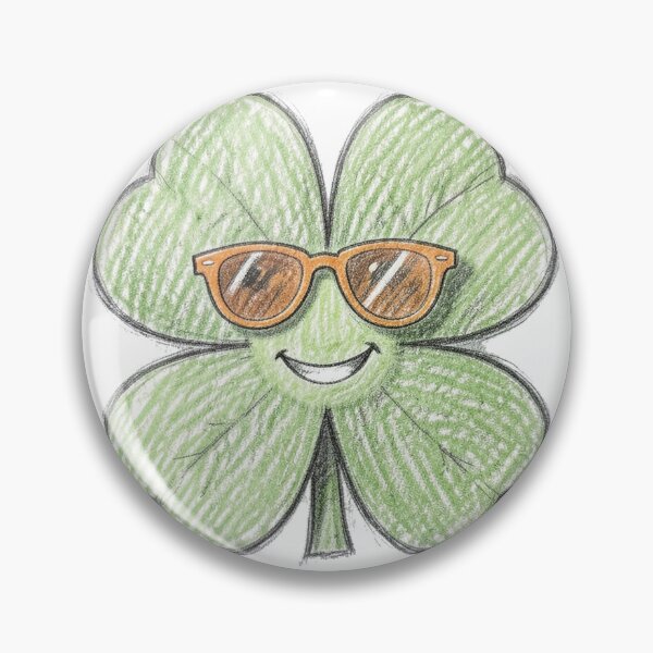 Item preview, Hand Drawn Smiling Clover with Sunglasses designed and sold by Bloomkept.