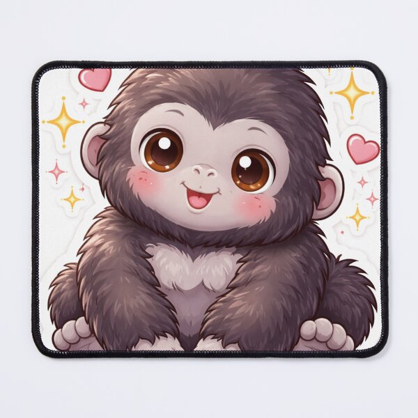 Item preview, Cute Kawaii Baby Gorilla Heart Sticker designed and sold by Super beautiful art.
