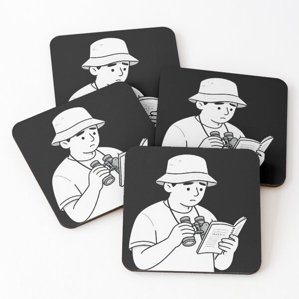 Item preview, Birdwatcher with Field Guide - Minimalist Birder Illustration designed and sold by TheBathhouse.