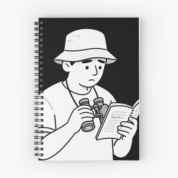 Item preview, Birdwatcher with Field Guide - Minimalist Birder Illustration designed and sold by TheBathhouse.