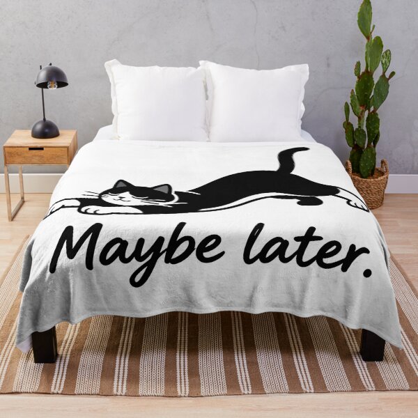 Item preview, Maybe Later Lazy Cat Meme designed and sold by DetalleXL.