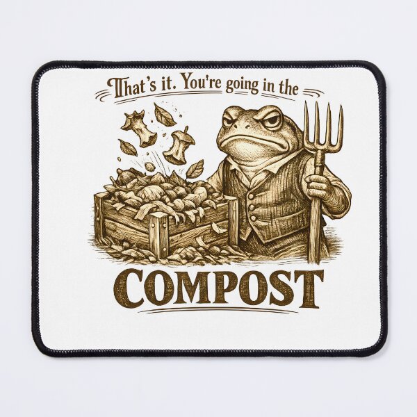 Item preview, Funny Compost Frog Illustration designed and sold by HUTEND.