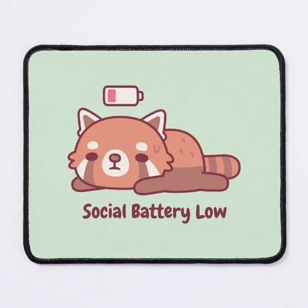 Item preview, Cute Tired Red Panda Introvert Social Battery Low designed and sold by rustydoodle.