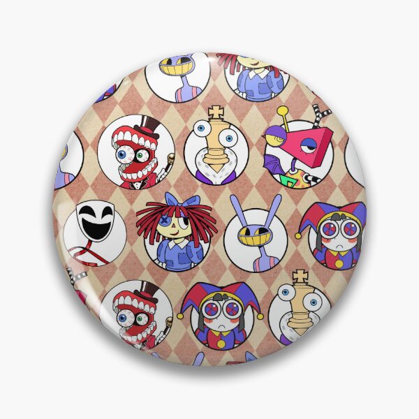 Item preview, TADC The Amazing Digital Circus Seamless Pattern Tan Background! Jax, Kinger, Gangle, Zooble, Ragatha, Pomni, Caine. designed and sold by Playful Patternz.