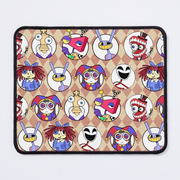 Item preview, TADC The Amazing Digital Circus Seamless Pattern Tan Background! Jax, Kinger, Gangle, Zooble, Ragatha, Pomni, Caine. designed and sold by Playful Patternz.