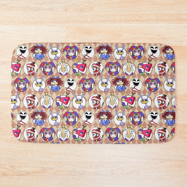 Item preview, TADC The Amazing Digital Circus Seamless Pattern Tan Background! Jax, Kinger, Gangle, Zooble, Ragatha, Pomni, Caine. designed and sold by Playful Patternz.