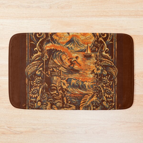 Item preview, Big Island Life: Endless Wave – Vintage Tiki Art Nouveau Shield – Sun n Threads Heritage designed and sold by sunnthreads.