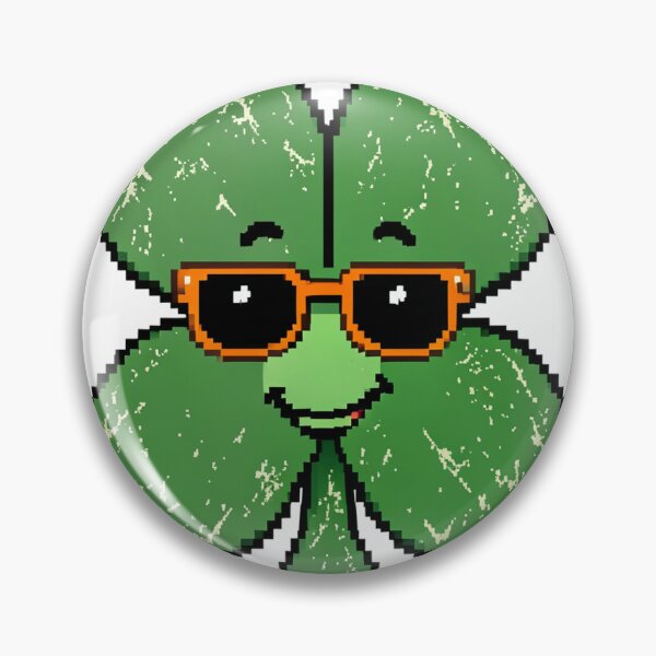 Artikelvorschau, Retro-Pixel-Art-Glücksklee mit Sonnenbrille entworfen und verkauft von Bloomkept.