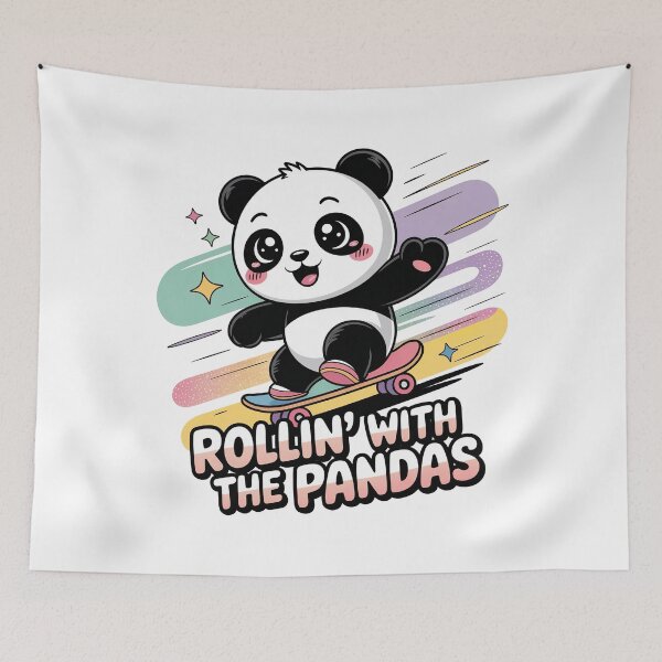 Item preview, Copy of Cute Kawaii Panda, Skateboarding Panda designed and sold by graphic-genie.