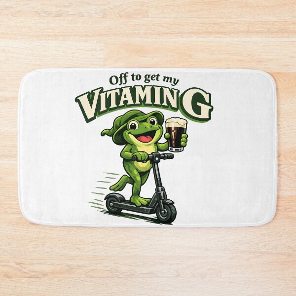 Item preview, Off to Get My Vitamin G Scooter Frog designed and sold by HUTEND.