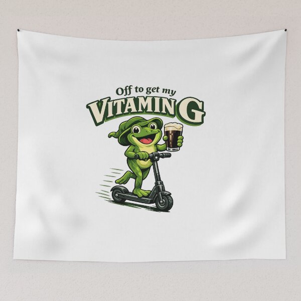Item preview, Off to Get My Vitamin G Scooter Frog designed and sold by HUTEND.