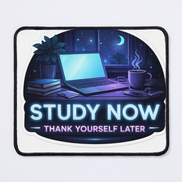 Item preview, Study Now Neon Aesthetic Sticker – Motivational Night Desk Laptop Design. designed and sold by ZenGrowth4.