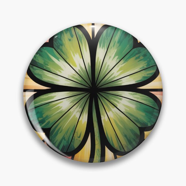 Item preview, Stained Glass Four Leaf Clover with Sunglasses designed and sold by Bloomkept.