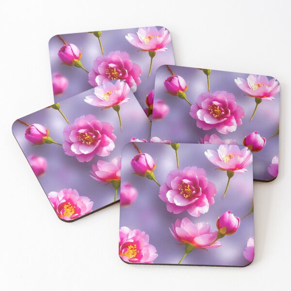 Item preview, Falling Pink Sakura Cherry Blossom Flowers on grey-lavender designed and sold by MaisonMaroMara.