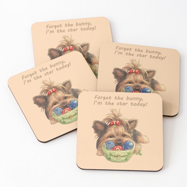 Item preview, Cute Yorkshire Terrier Easter Basket - Forget the Bunny Quote - Yorkie Art designed and sold by PetManiaStudio.