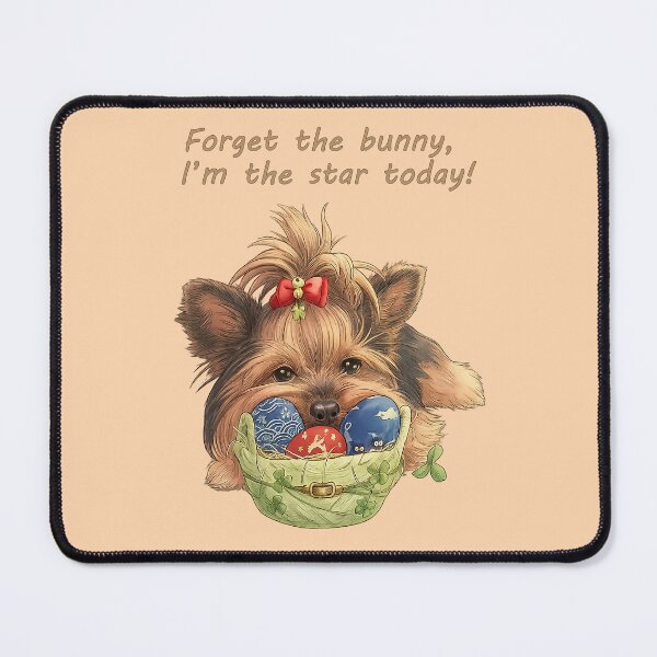Item preview, Cute Yorkshire Terrier Easter Basket - Forget the Bunny Quote - Yorkie Art designed and sold by PetManiaStudio.