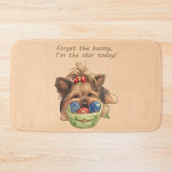 Item preview, Cute Yorkshire Terrier Easter Basket - Forget the Bunny Quote - Yorkie Art designed and sold by PetManiaStudio.