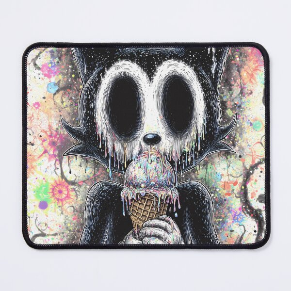 Item preview, Dark Vintage Cartoon Cat Tripping on Ice Cream designed and sold by DonaldWaltersxx.