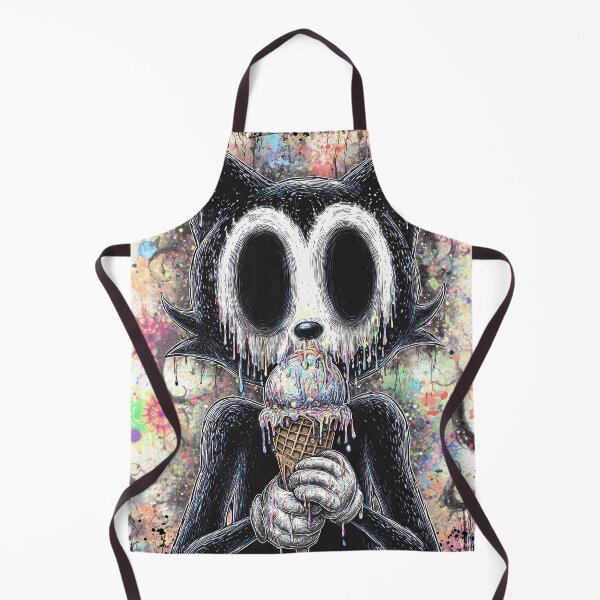 Item preview, Dark Vintage Cartoon Cat Tripping on Ice Cream designed and sold by DonaldWaltersxx.