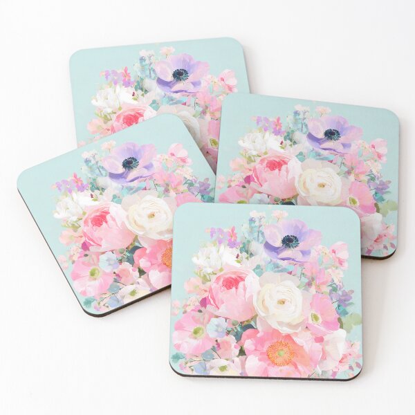 Item preview,  Pastel Watercolor Spring Flower Bouquet Illustration designed and sold by BobaBunny76.