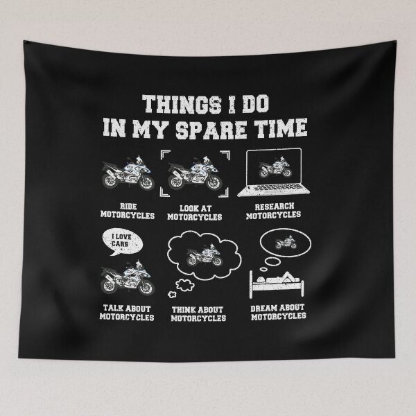 Item preview, Funny Motorcycle Lover Spare Time Design designed and sold by FroggyBaBoy.
