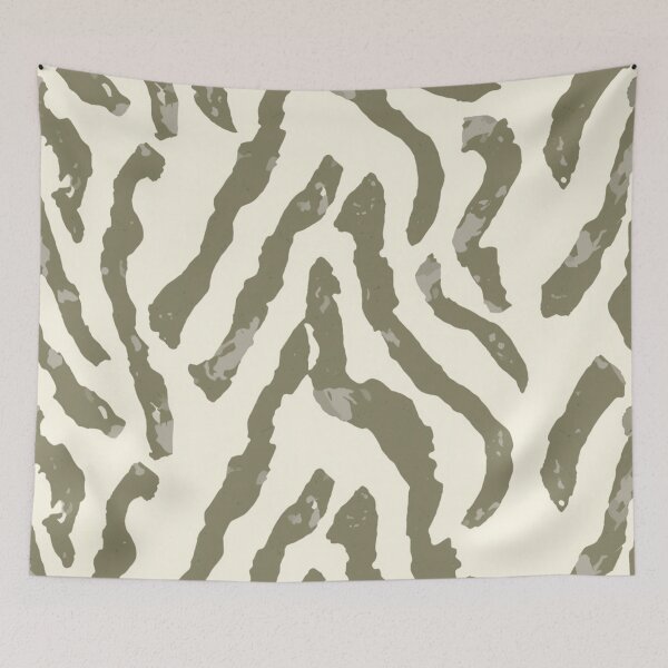 Item preview, White Ivory Khaki Subtle Zebra Pattern Print designed and sold by burbankdesigns.