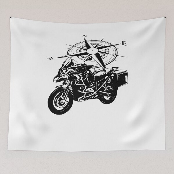 Item preview, Adventure Motorcycle Compass Line Art Design designed and sold by FroggyBaBoy.