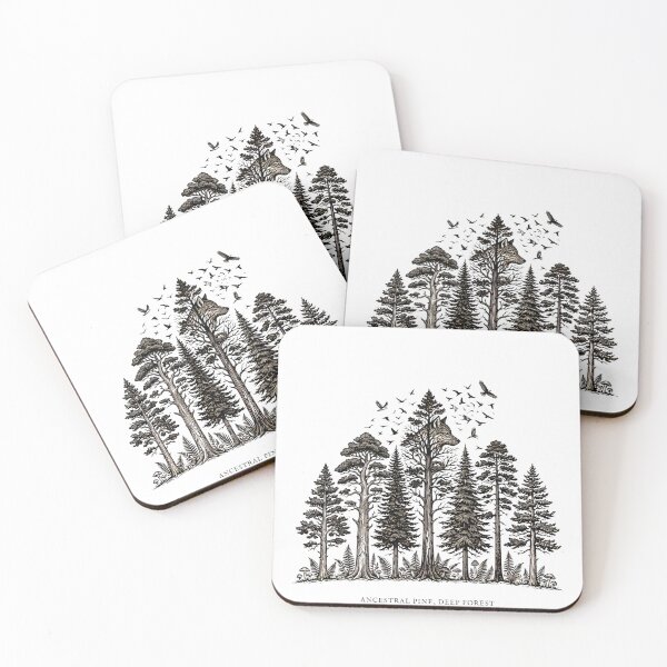 Item preview, Ancestral Pine Deep Forest - Wolf Spirit Nature Art designed and sold by Morden-Design.