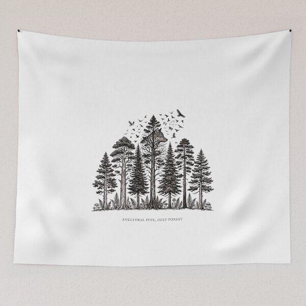 Item preview, Ancestral Pine Deep Forest - Wolf Spirit Nature Art designed and sold by Morden-Design.