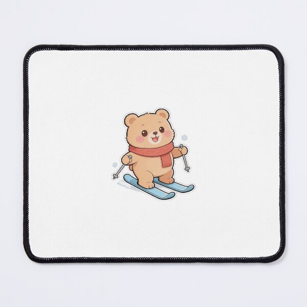 Item preview, Cute Bear Skiing-Kawaii Winter Teddy Sticker designed and sold by carestazafeli.