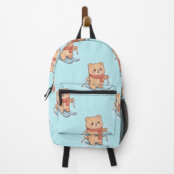 Item preview, Cute Bear Skiing-Kawaii Winter Teddy Sticker designed and sold by carestazafeli.
