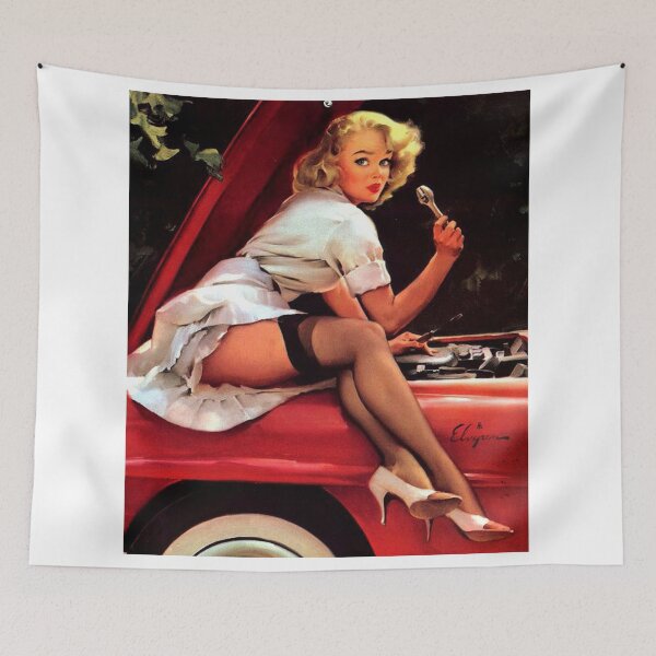 Item preview, Gil Elvgren Mechanic Pin Up Girl designed and sold by RBEnt.