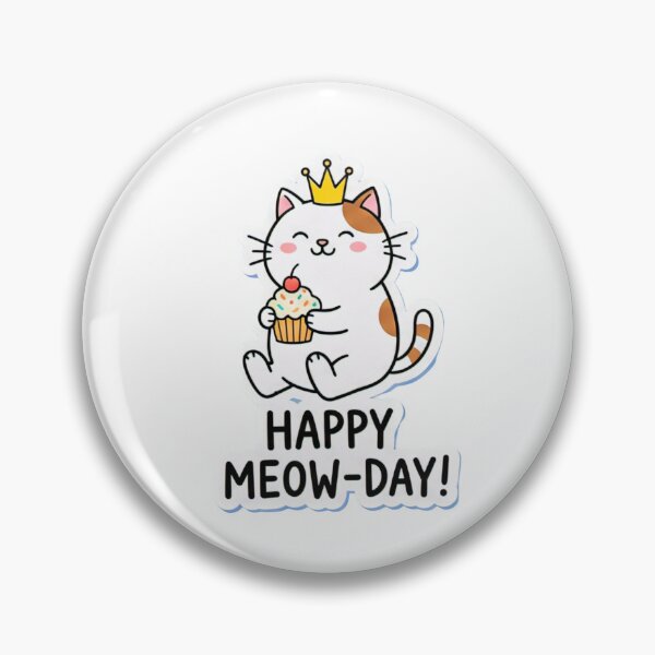 Item preview, Happy Meow-Day! Cute Birthday Kitten with Cupcake designed and sold by XM STOREZ .