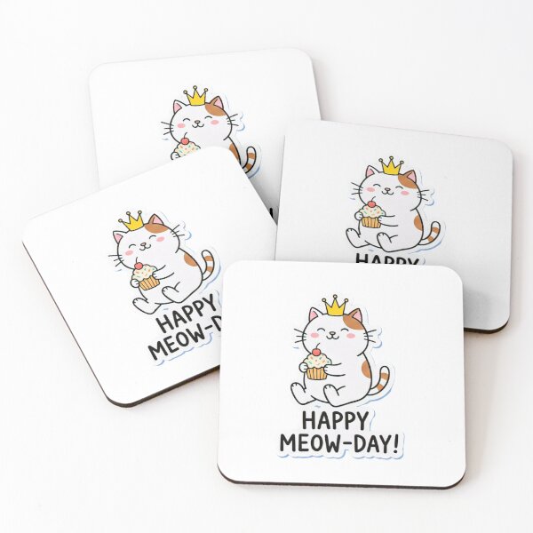 Item preview, Happy Meow-Day! Cute Birthday Kitten with Cupcake designed and sold by XM STOREZ .