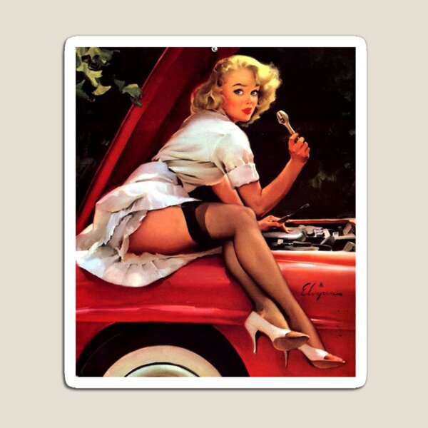 Item preview, Gil Elvgren Mechanic Pin Up Girl designed and sold by RBEnt.