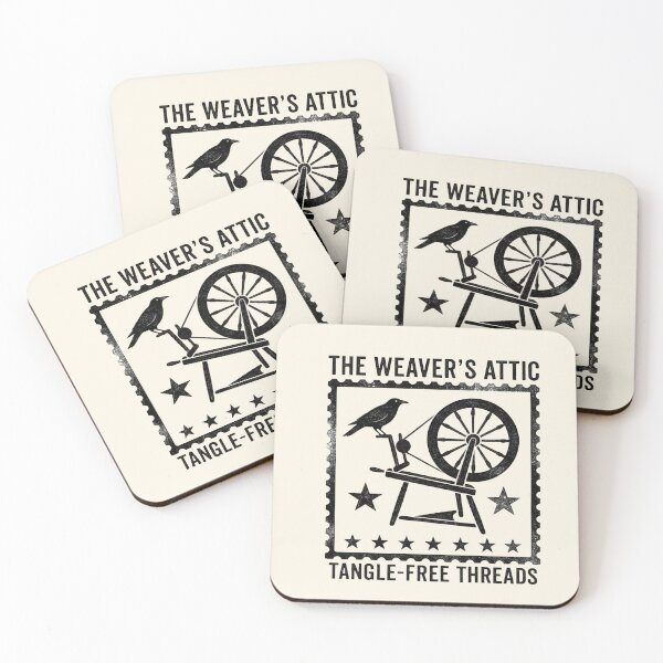 Item preview, The Weaver's Attic: Vintage Spinning Wheel & Crow Stamp designed and sold by Vesta + Vine.