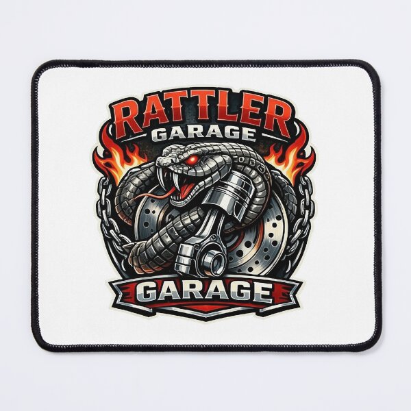 Item preview, Rattler Garage Snake Mascot - Vintage Muscle Car Mechanic & Hot Rod Art designed and sold by SasquatchTrail.